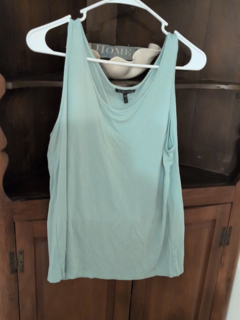 Eileen Fisher Size Large Silk Seafoam Scoop Neck Tank Top